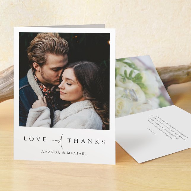 Carte De Remerciements Simple élégant script moderne Mariage photo person (Créateur téléchargé)