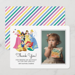 Carte De Remerciements Simple et moderne Disney Princess Anniversaire