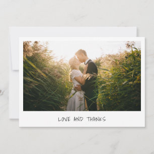 Carte De Remerciements Simple Mariage Moderne Minimaliste Photo