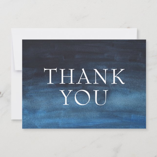 Carte De Remerciements Simple Marine Blue Modern Business (Devant)