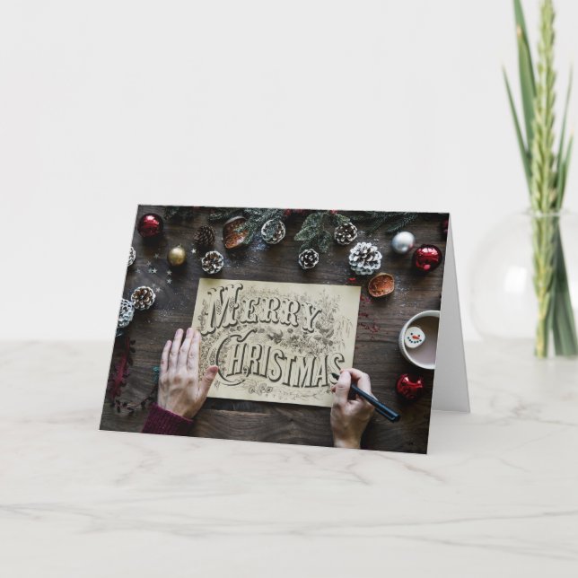 Carte De Remerciements Simple Merry Christmas (Devant)