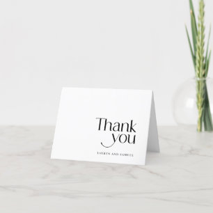 Carte De Remerciements Simple Message de remerciement de mariage Noir Bla