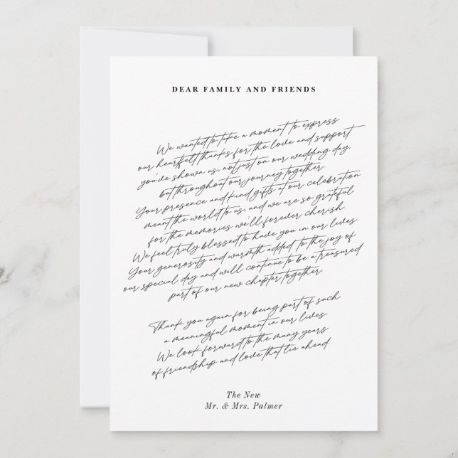 Carte De Remerciements Simple moderne minimaliste 3 Mariage photo (Dos)