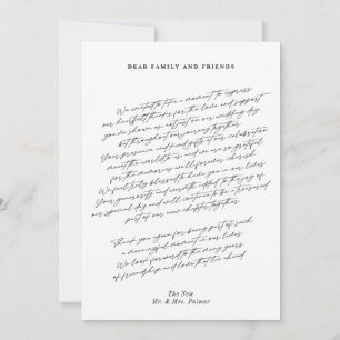 Carte De Remerciements Simple moderne minimaliste 3 Mariage photo