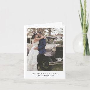 Carte De Remerciements Simple Moderne Minimaliste Photo Mariage