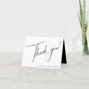 Carte De Remerciements Simple moderne noir & blanc