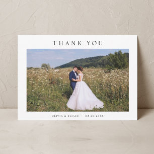 Carte De Remerciements Simple moderne paysage photo Mariage W Note