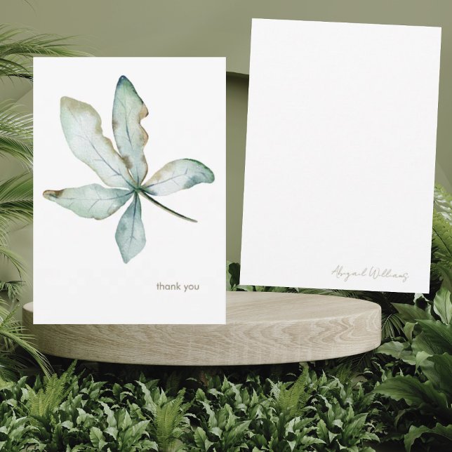 Carte De Remerciements Simple Moderne Personnalisé Tropical Green (Créateur téléchargé)