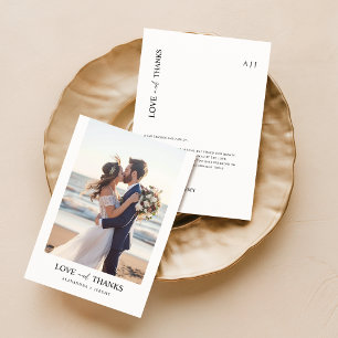 Carte De Remerciements Simple moderne photo Mariage des jeunes mariés