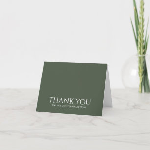 Carte De Remerciements Simple mousse foncée verte