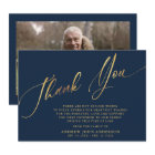 Simple Navy & Gold Calligraphy Funérailles