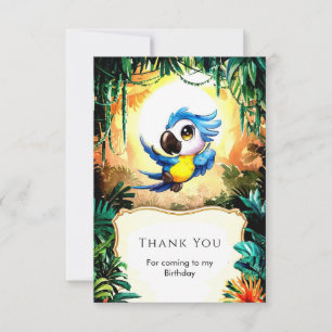 Carte De Remerciements Simple Perroquet à l'aquarelle pour un Anniversair