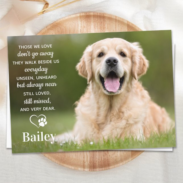 Carte De Remerciements Simple Pet Memorial Animaux de compagnie Perdre Po (Créateur téléchargé)
