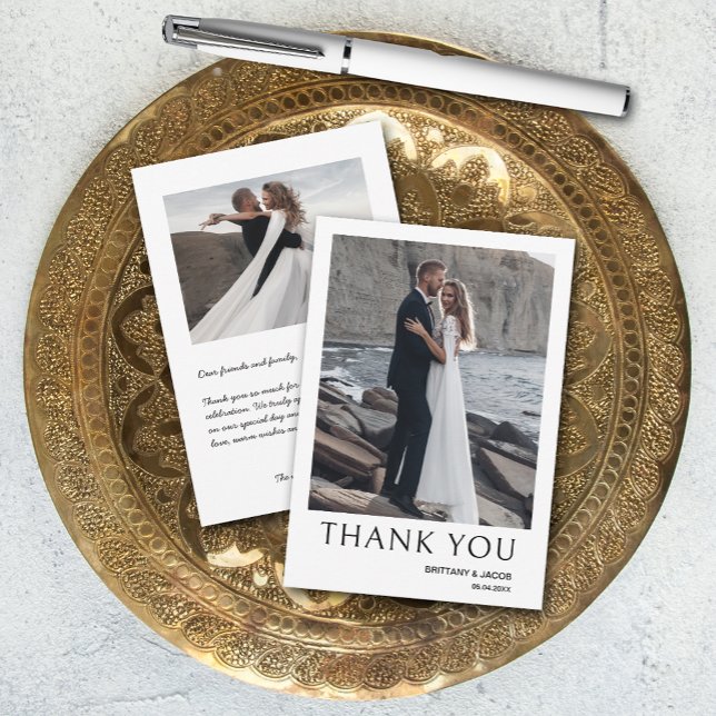 Carte De Remerciements Simple petit Mariage photo (SMALL 3.5" x 5" (you can change the size when ordering.))
