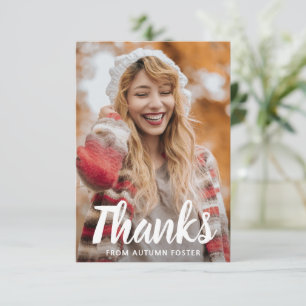 Carte De Remerciements Simple Photo Bold Typographie Moderne Graduation