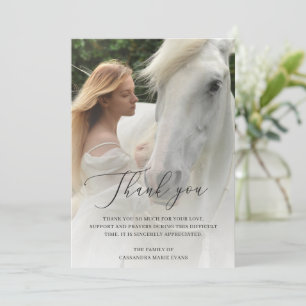 Carte De Remerciements Simple photo Elegant Funérailles