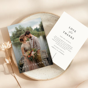 Carte De Remerciements Simple photo minimaliste moderne Mariage