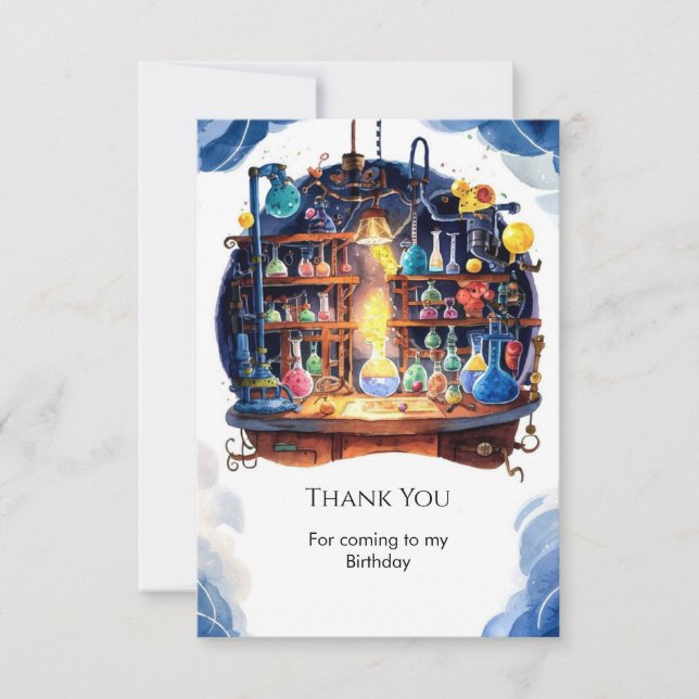 Carte De Remerciements Simple Science Amusant Anniversaire de Scientifiqu (Devant)