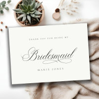 Simple Script Minimal Bridesmaid noir et blanc