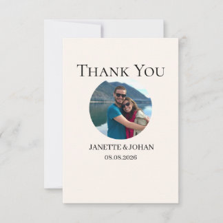 Carte De Remerciements Simple Script Modern Wedding Photo Thank You Card