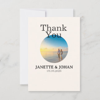 Carte De Remerciements Simple Script Modern Wedding Photo Thank You Card