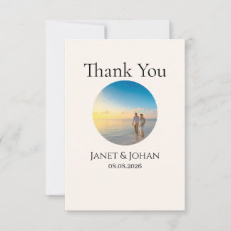 Carte De Remerciements Simple Script Modern Wedding Photo Thank You Card