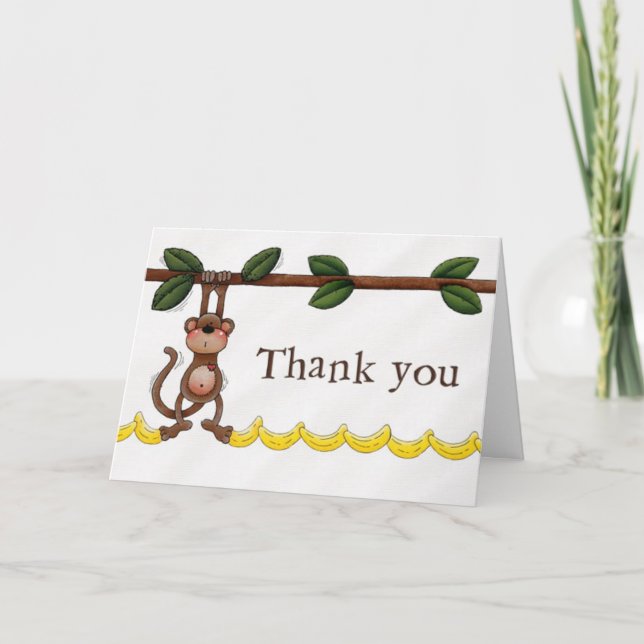 carte de remerciements singe (Devant)