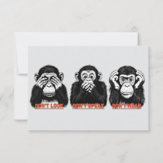 Carte De Remerciements singes sages