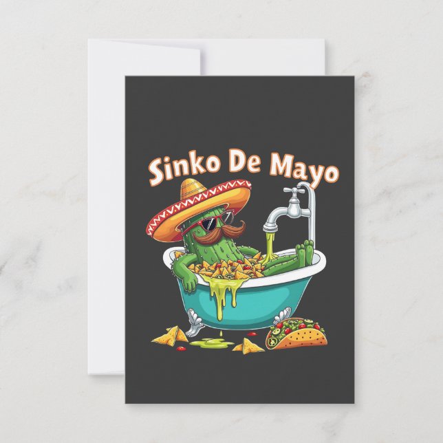 Carte De Remerciements Sinko de Mayo"Funny Cinco de Mayo Cactus (Devant)