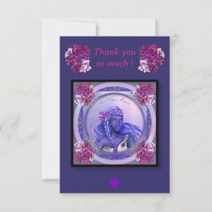 Carte De Remerciements Sirène d'océan violet