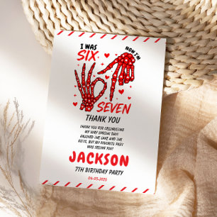 Carte De Remerciements Six Seven Anniversaire Squelette Mains Fête