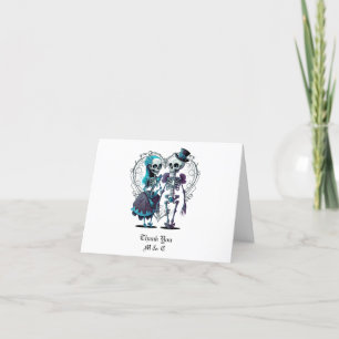 Carte De Remerciements Skeleton Couple Mariage