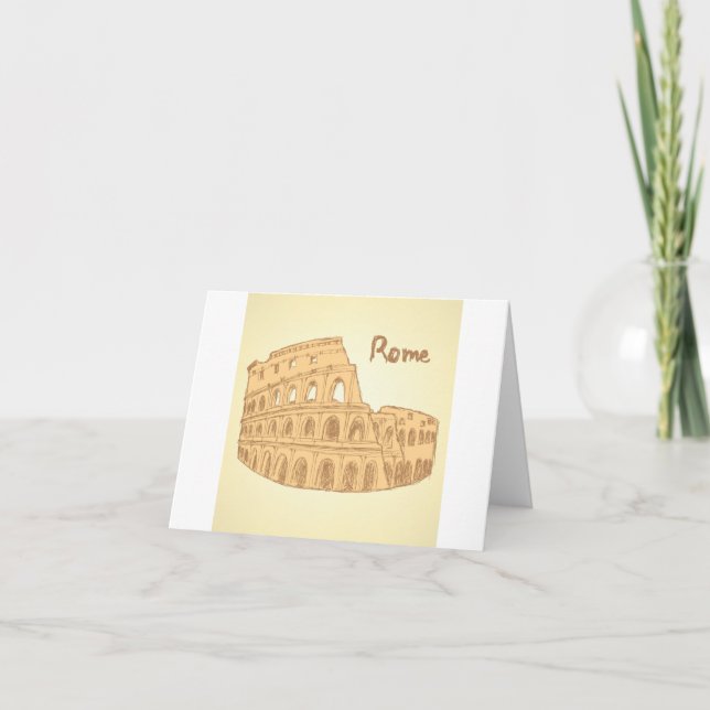 Carte De Remerciements Sketch du Colisée de Rome (Devant)