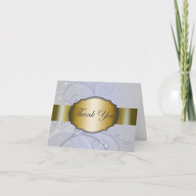 Carte De Remerciements Sky Blue Harvest et Gold Floral (Devant)