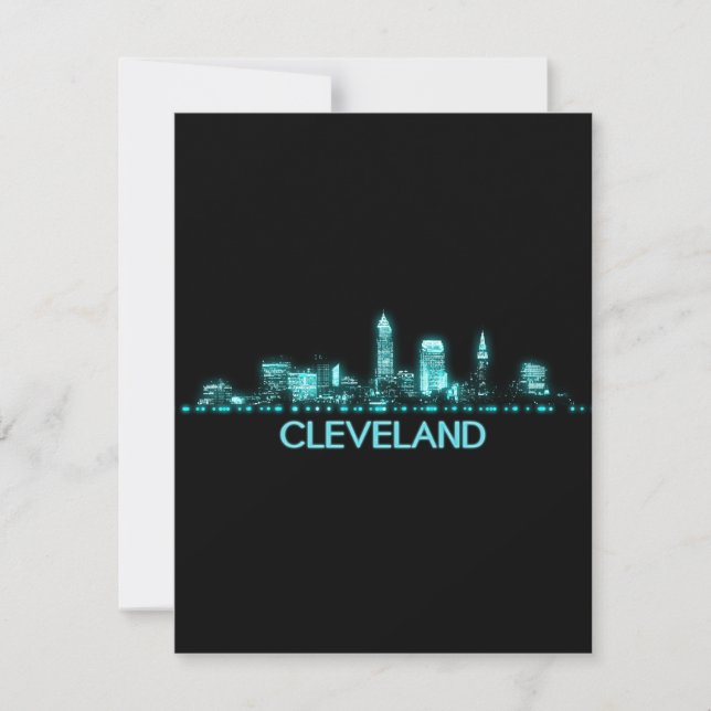Carte De Remerciements Skyline Cleveland (Devant)