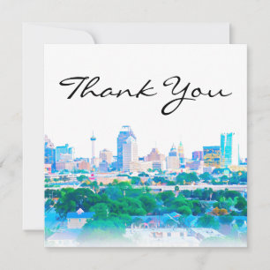 Carte de remerciements Skyline San Antonio