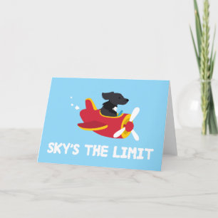 Carte De Remerciements Sky's the Limit Dog Vol Airplane Greeting Card
