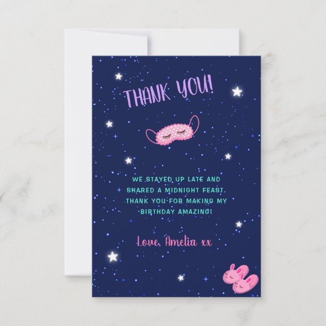 Carte De Remerciements Sleepover Stwood Ado Anniversaire (Devant)
