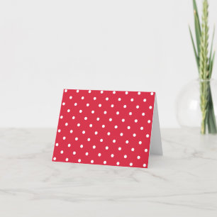 Carte De Remerciements Small Polka Dots Pattern: Red