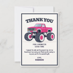 Carte De Remerciements Smash Crash - Moderne Monster Rose Camion Annivers