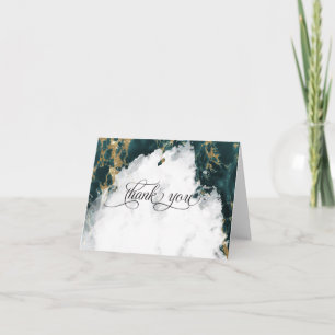 Carte De Remerciements Smokey Turquoise Watercolor Geode BarefootBride™
