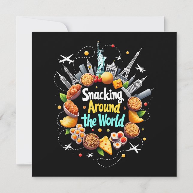 Carte De Remerciements Snacking Autour Du Monde Fast Food Travel Travele (Devant)