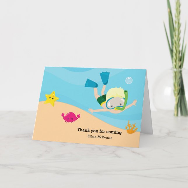 Carte De Remerciements Snorkeling (Devant)