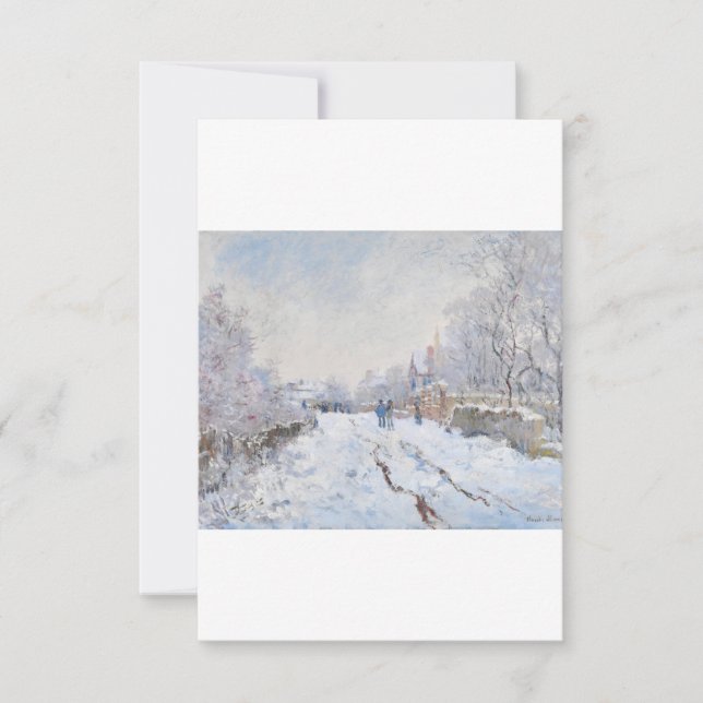 Carte De Remerciements Snow at Argenteuil par Claude Monet (Devant)