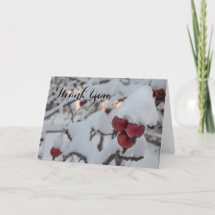 Carte De Remerciements Snowy Crab Apple Thank You