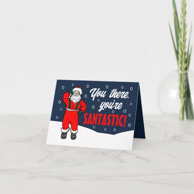 Carte De Remerciements Snowy Père Noël, Vous êtes Santastique, Employé sa (Devant)