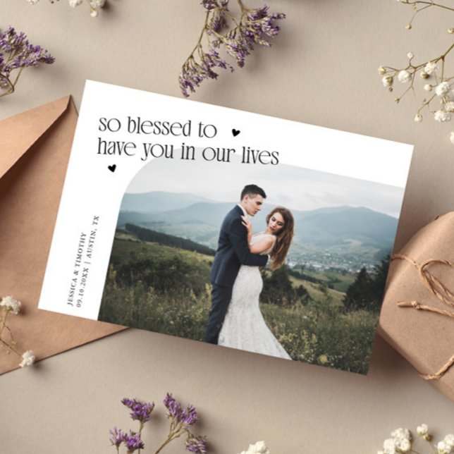 Carte De Remerciements So Blessed White Wedding Photo (Créateur téléchargé)