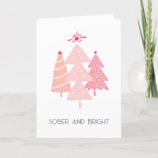 Carte De Remerciements Sobre rose pastel et sapin de Noël brillant