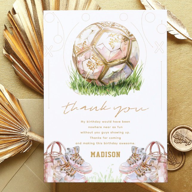 Carte De Remerciements Soccer Luxury Girl Anniversaire (Créateur téléchargé)