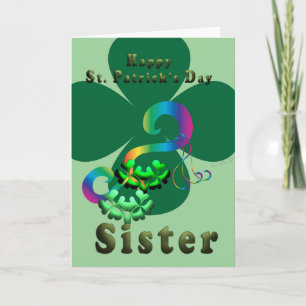 Carte De Remerciements Soeur vedette trèfle Shamrock trèfle Saint Patrick